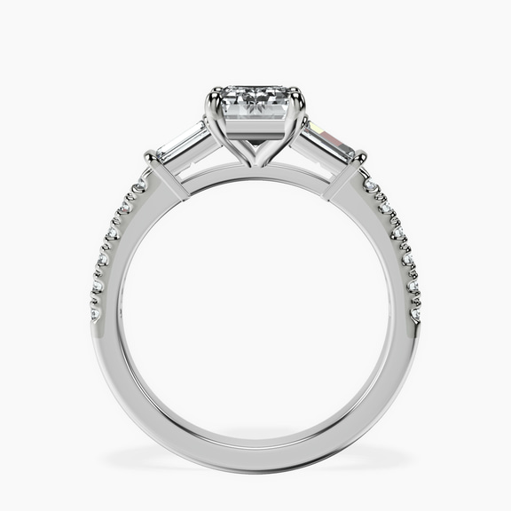 10kt White Gold Opalina Charm Side Stone Lab Diamond Ring side right image one