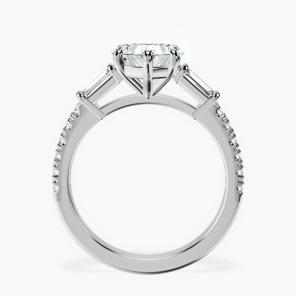 18kt White Gold Opalina Charm Side Stone Lab Diamond Ring side right image one