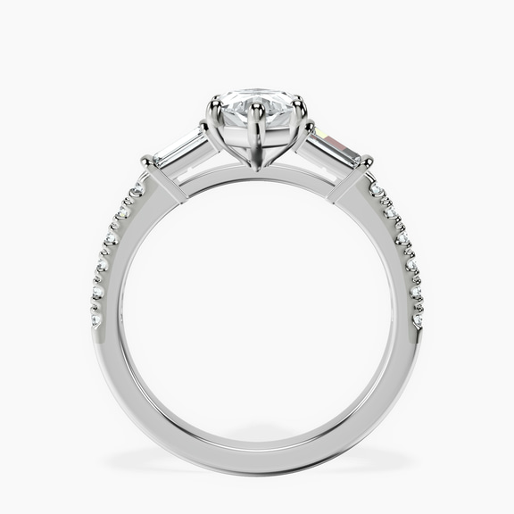 Platinum Opalina Charm Side Stone Lab Diamond Ring side right image one