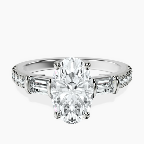 Platinum Opalina Charm Side Stone Lab Diamond Ring front image