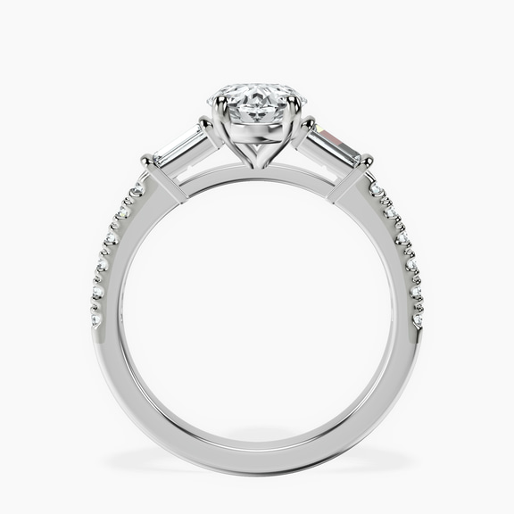 Platinum Opalina Charm Side Stone Lab Diamond Ring side right image one