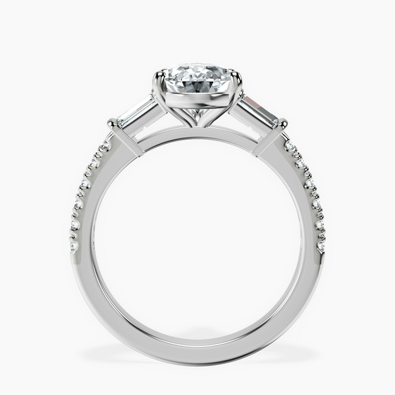 14kt White Gold Opalina Charm Side Stone Lab Diamond Ring side right image one