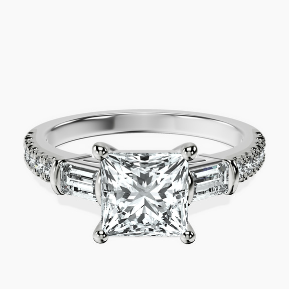 Platinum Opalina Charm Side Stone Lab Diamond Ring front image