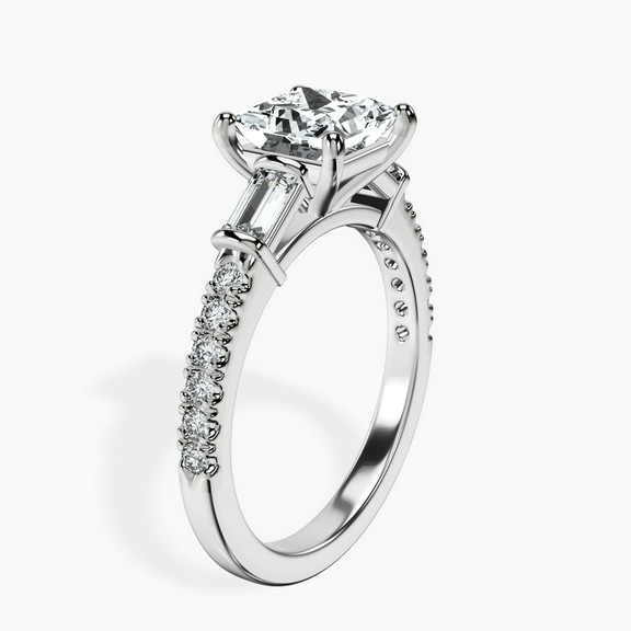 Platinum Opalina Charm Side Stone Lab Diamond Ring standing product image one