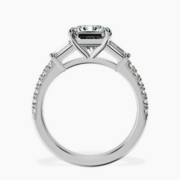 Platinum Opalina Charm Side Stone Lab Diamond Ring side right image one