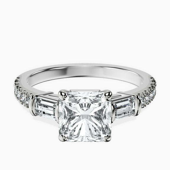 Platinum Opalina Charm Side Stone Lab Diamond Ring front image
