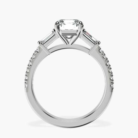 Platinum Opalina Charm Side Stone Lab Diamond Ring side right image one