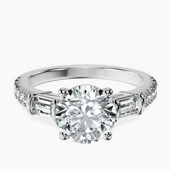 Platinum Opalina Charm Side Stone Lab Diamond Ring front image