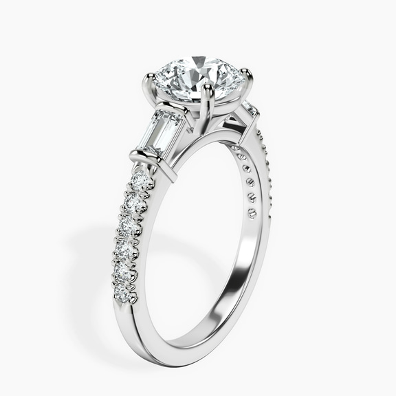 Platinum Opalina Charm Side Stone Lab Diamond Ring standing product image one