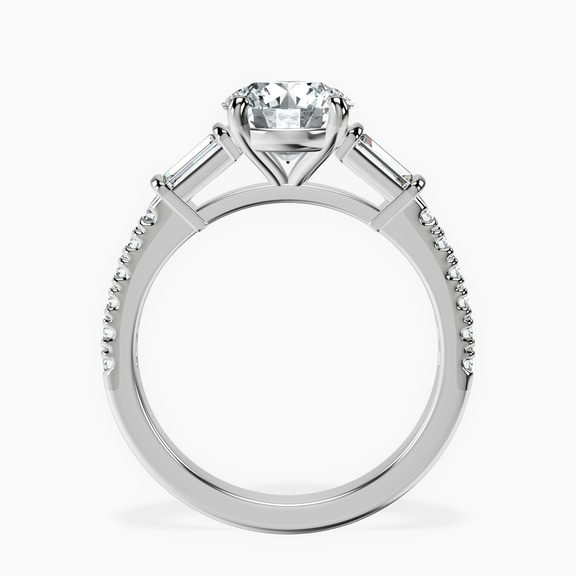 Platinum Opalina Charm Side Stone Lab Diamond Ring side right image one