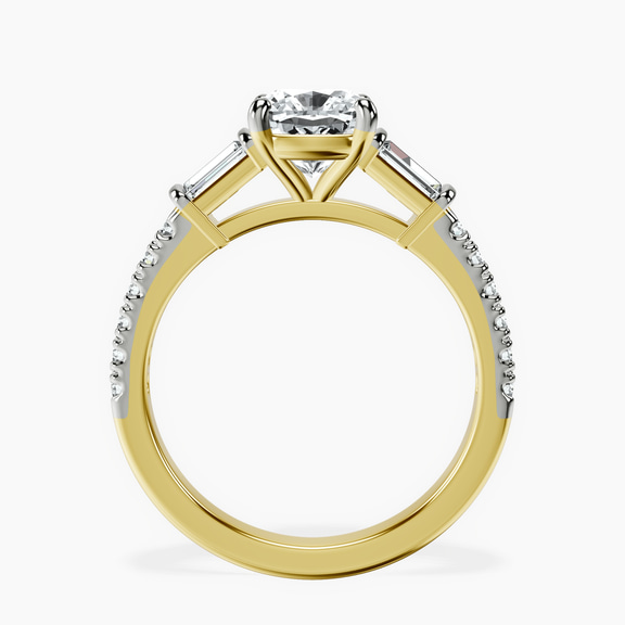 10kt Yellow Gold Opalina Charm Side Stone Lab Diamond Ring side right image one