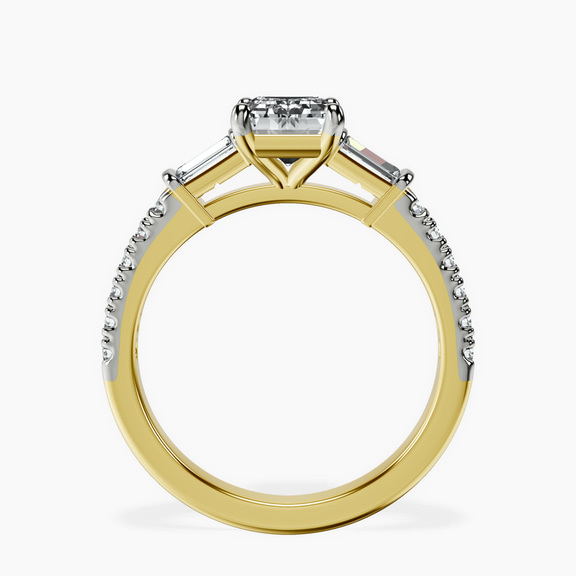 10kt Yellow Gold Opalina Charm Side Stone Lab Diamond Ring side right image one
