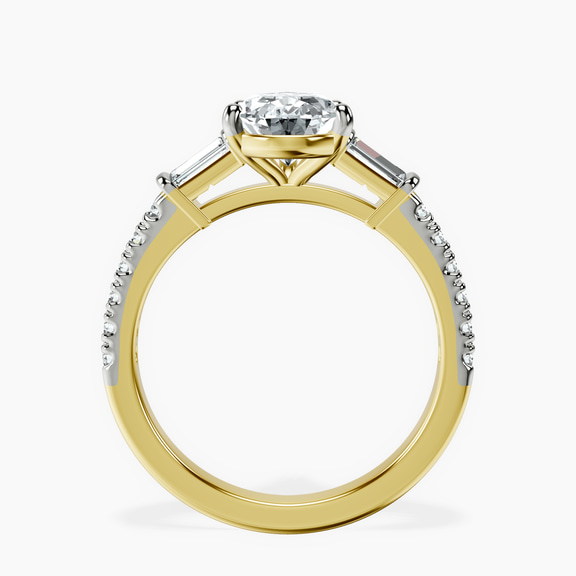 10kt Yellow Gold Opalina Charm Side Stone Lab Diamond Ring side right image one