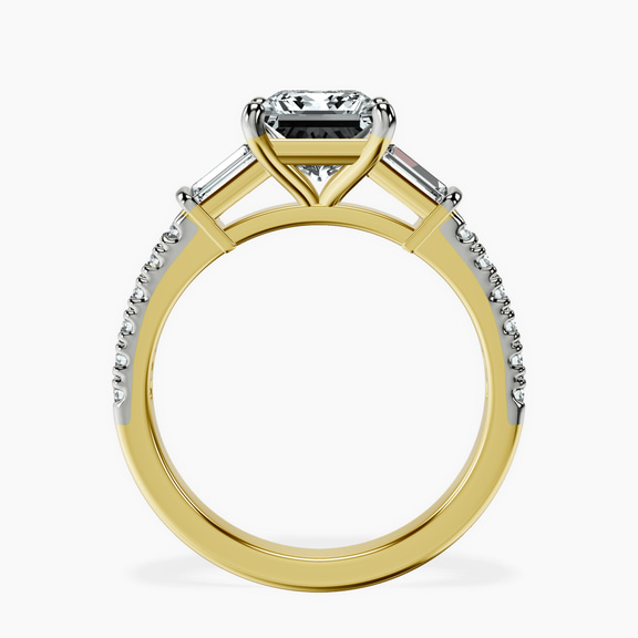 10kt Yellow Gold Opalina Charm Side Stone Lab Diamond Ring side right image one