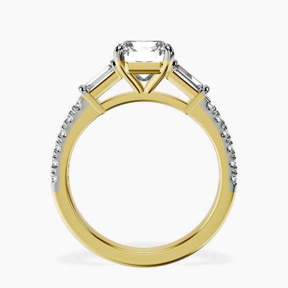 14kt Yellow Gold Opalina Charm Side Stone Lab Diamond Ring side right image one
