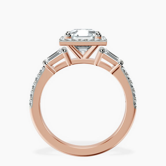 18kt Rose Gold Liora Cascade Halo Lab Diamond Ring side right image one