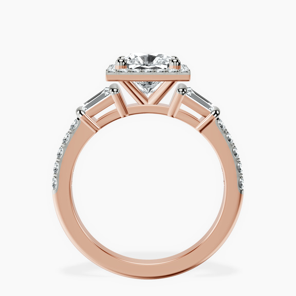 9ct Rose Gold Liora Cascade Halo Lab Diamond Ring side right image one