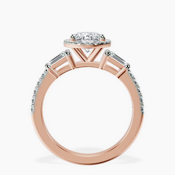 10kt Rose Gold Liora Cascade Halo Lab Diamond Ring side right image one
