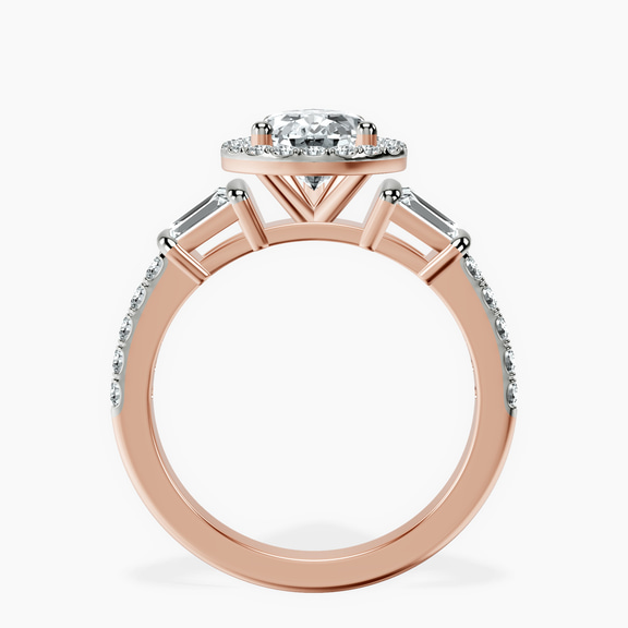 18kt Rose Gold Liora Cascade Halo Lab Diamond Ring side right image one