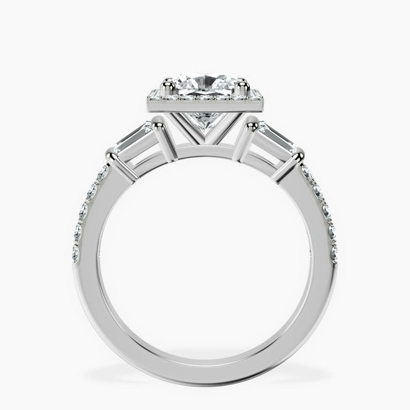 14ct White Gold Liora Cascade Halo Lab Diamond Ring side right image one