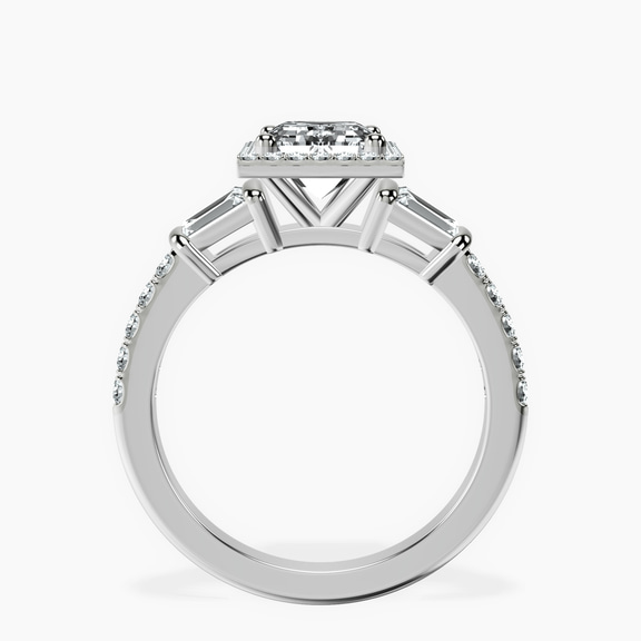 14ct White Gold Liora Cascade Halo Lab Diamond Ring side right image one