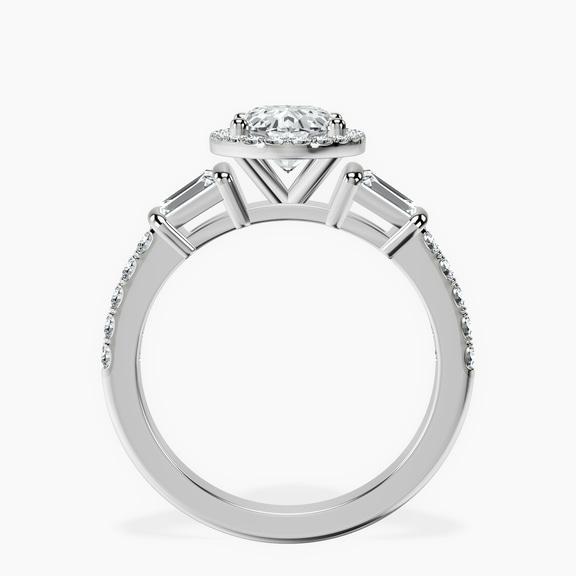Platinum Liora Cascade Halo Lab Diamond Ring side right image one