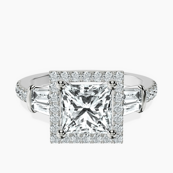 9ct White Gold Liora Cascade Halo Lab Diamond Ring front image