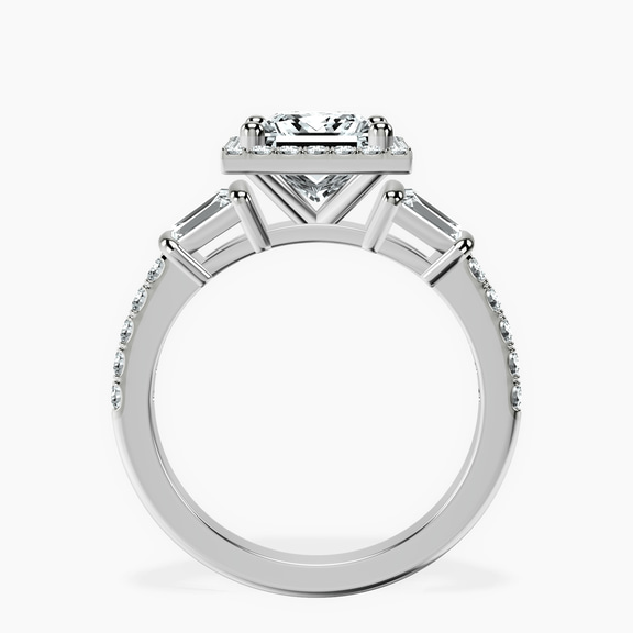 9ct White Gold Liora Cascade Halo Lab Diamond Ring side right image one