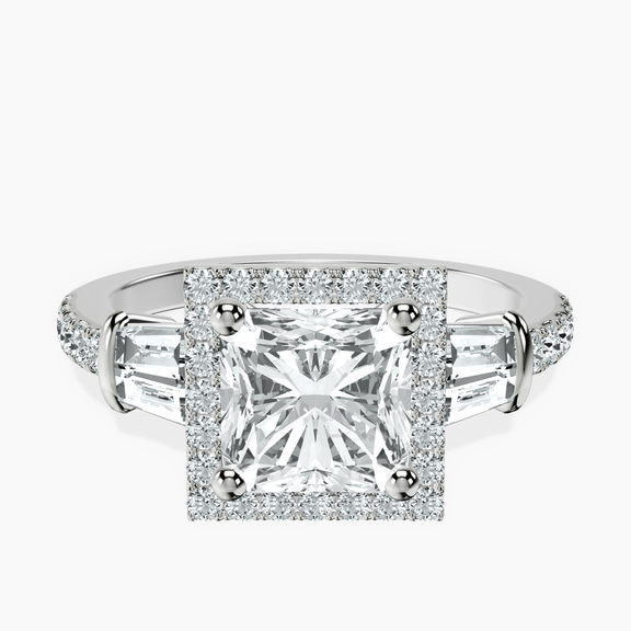 14kt White Gold Liora Cascade Halo Lab Diamond Ring front image