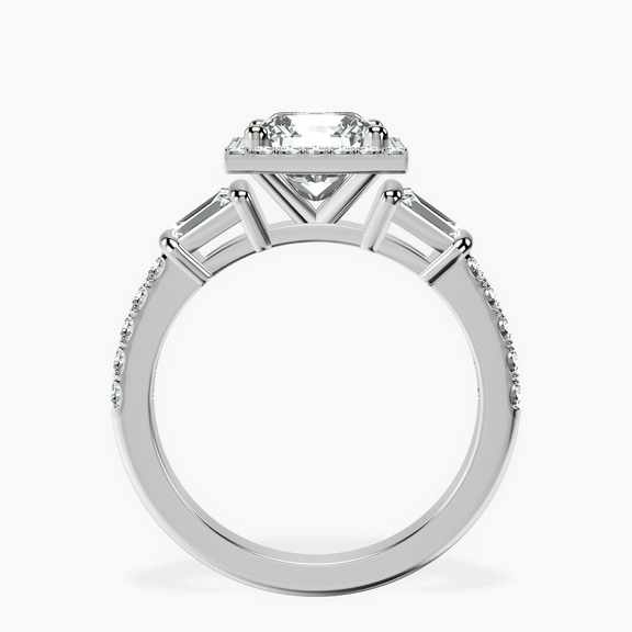 14kt White Gold Liora Cascade Halo Lab Diamond Ring side right image one