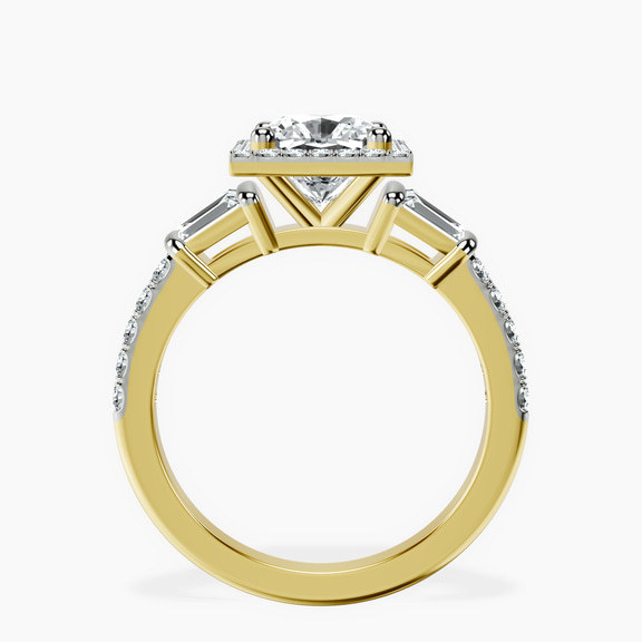 10kt Yellow Gold Liora Cascade Halo Lab Diamond Ring side right image one