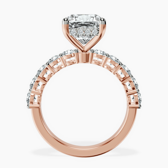 10ct Rose Gold Elinor Side Round Lab Diamond Ring side right image one