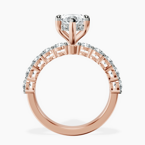 10ct Rose Gold Elinor Side Round Lab Diamond Ring side right image one