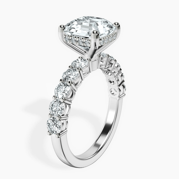 Platinum Elinor Side Round Lab Diamond Ring standing product image one