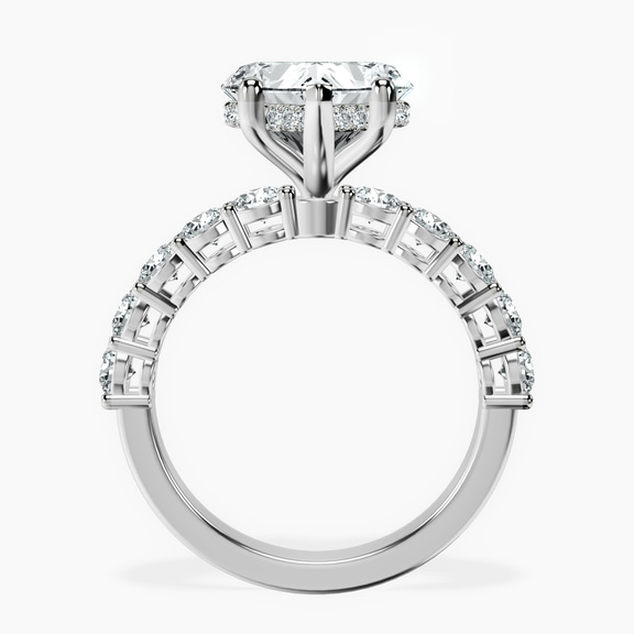 14ct White Gold Elinor Side Round Lab Diamond Ring side right image one