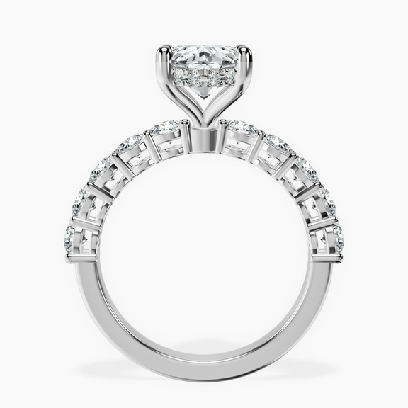 14ct White Gold Elinor Side Round Lab Diamond Ring side right image one