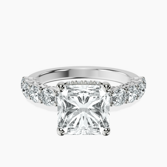 14ct White Gold Elinor Side Round Lab Diamond Ring front image