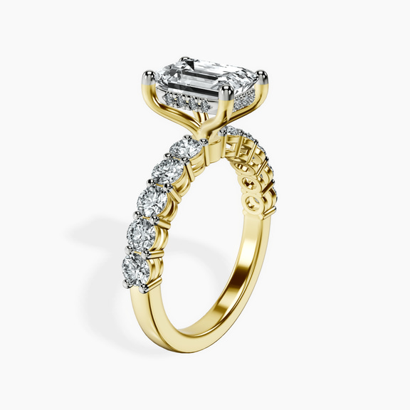 18ct Yellow Gold Elinor Side Round Lab Diamond Ring standing product image one