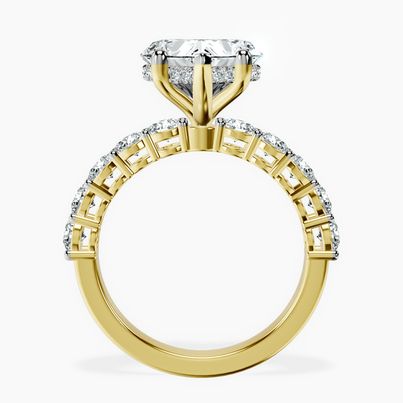 18kt Yellow Gold Elinor Side Round Lab Diamond Ring side right image one