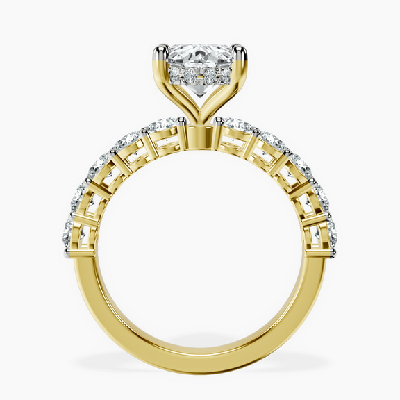 18ct Yellow Gold Elinor Side Round Lab Diamond Ring side right image one