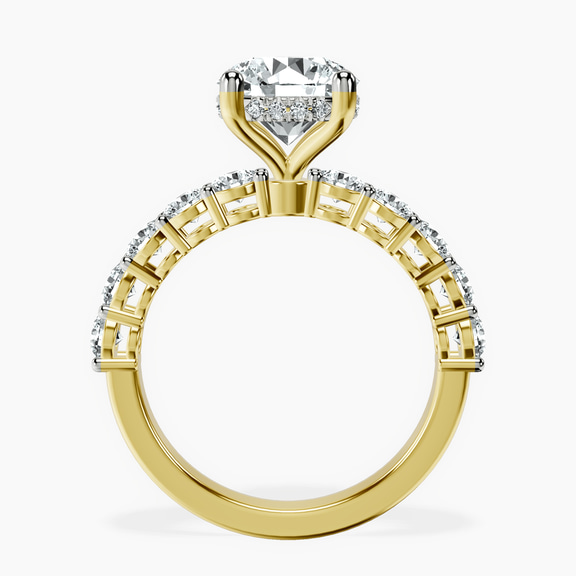 18kt Yellow Gold Elinor Side Round Lab Diamond Ring side right image one