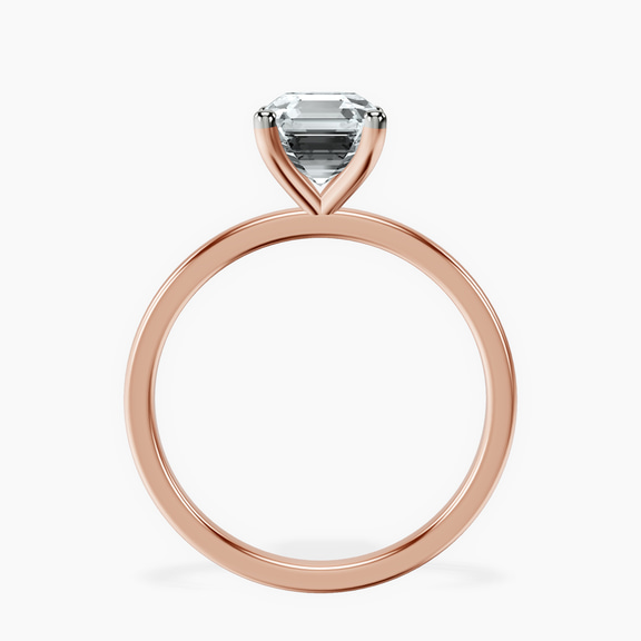 18ct Rose Gold Four Prong Solitaire 1.5mm Lab Diamond Ring side right image one