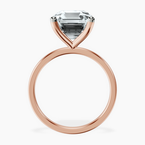 10kt Rose Gold Four Prong Solitaire 1.5mm Lab Diamond Ring side right image one
