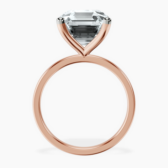 14kt Rose Gold Four Prong Solitaire 1.5mm Lab Diamond Ring side right image one