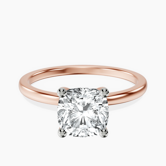 18kt Rose Gold Four Prong Solitaire 1.5mm Lab Diamond Ring front image