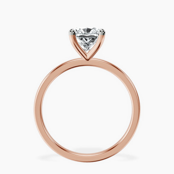 18kt Rose Gold Four Prong Solitaire 1.5mm Lab Diamond Ring side right image one