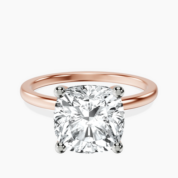 14kt Rose Gold Four Prong Solitaire 1.5mm Lab Diamond Ring front image