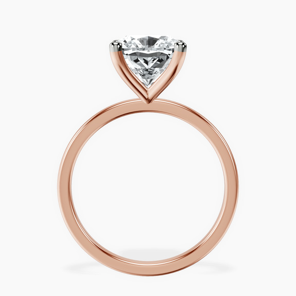 14kt Rose Gold Four Prong Solitaire 1.5mm Lab Diamond Ring side right image one