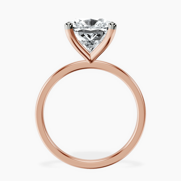 14kt Rose Gold Four Prong Solitaire 1.5mm Lab Diamond Ring side right image one