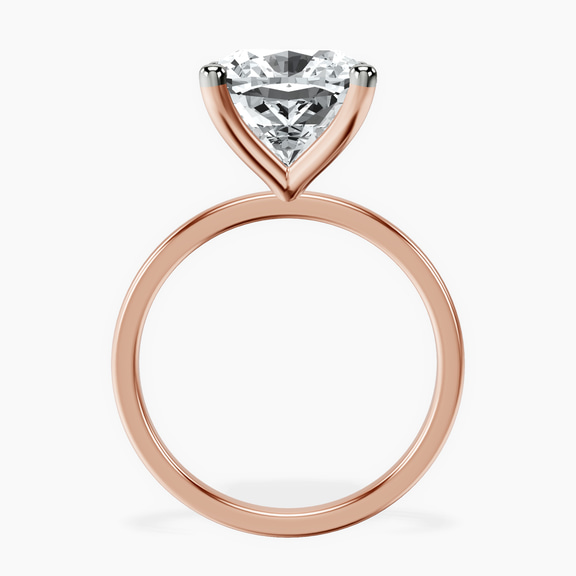 10kt Rose Gold Four Prong Solitaire 1.5mm Lab Diamond Ring side right image one